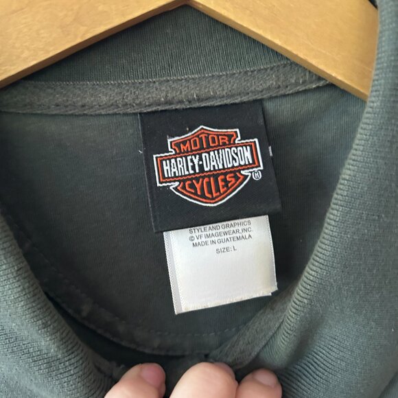 Harley Davidson Indianapolis Polo Shirt Mens Large Gray Embroidered Collared - Picture 3 of 5